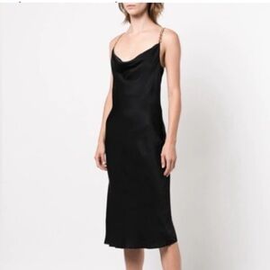 L’agence Amina black dress with gold chain